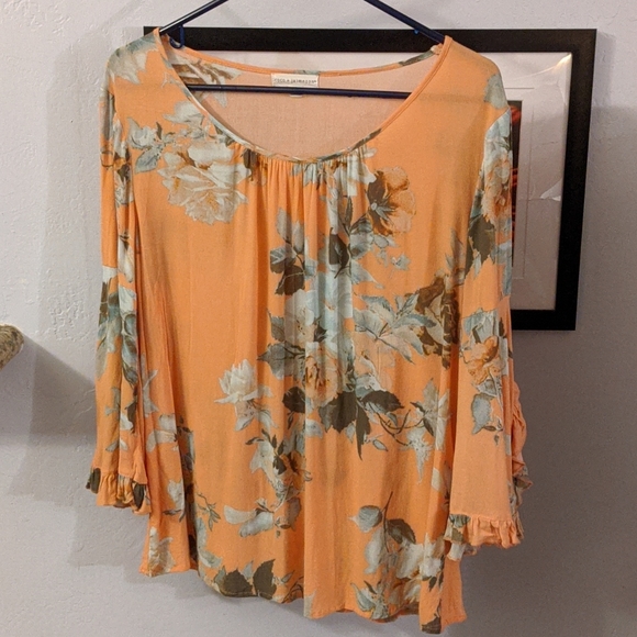 Size L Coco/Jamieson (Buckle)coral/floral top - Picture 1 of 4
